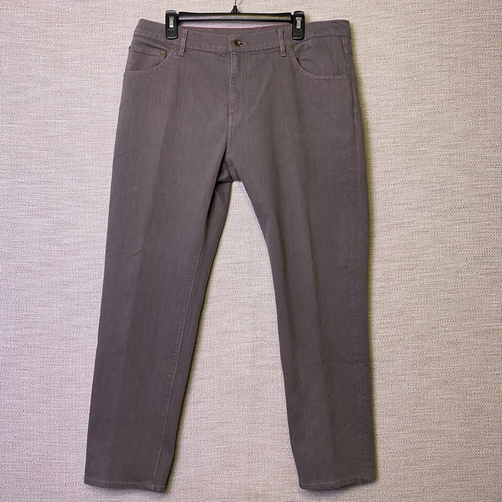 Raleigh Denim Pants 36 (37x28.5) Mens 5 Pocket Martin Slim Taper Light Gray VGUC - Picture 2 of 8
